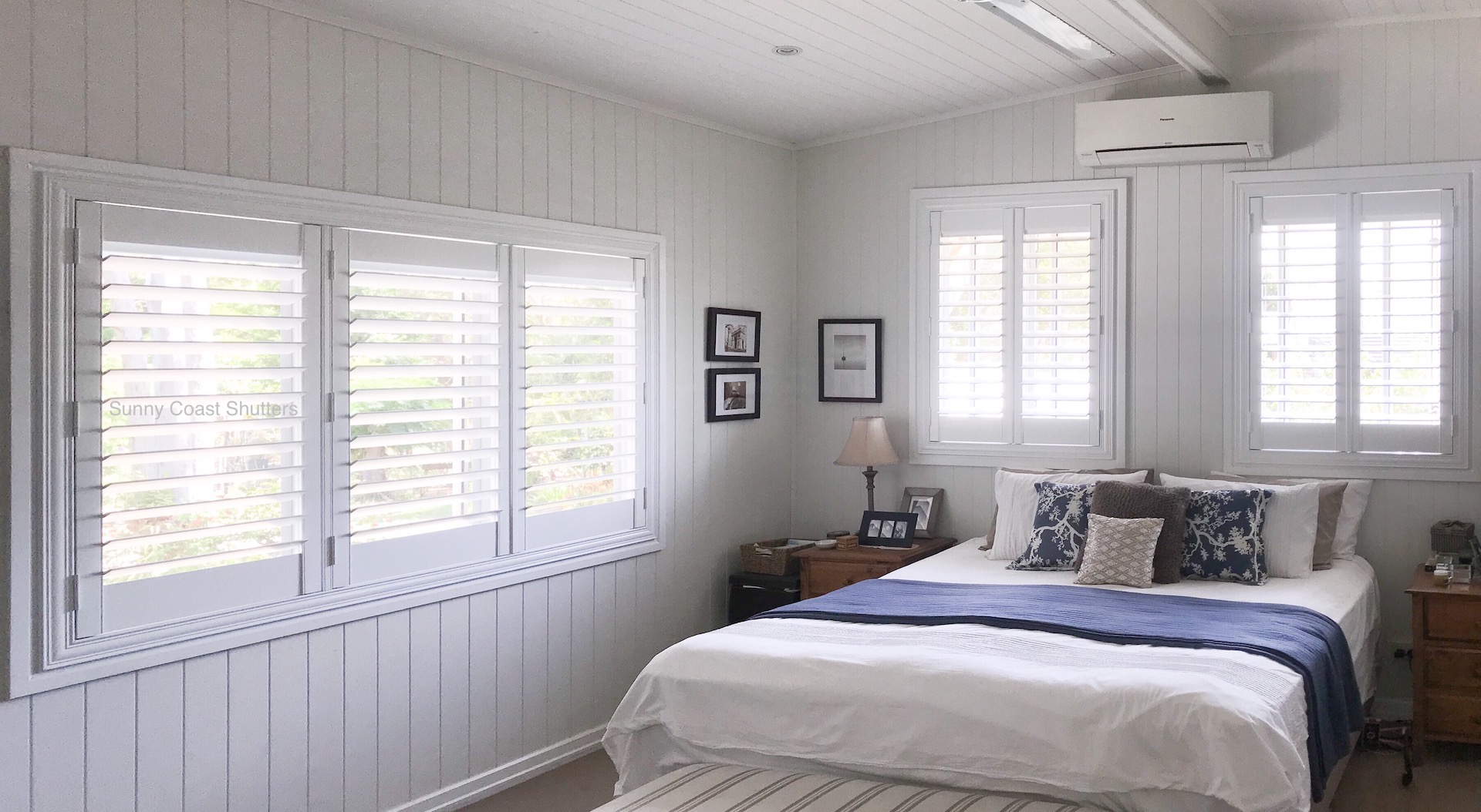White plantation shutters