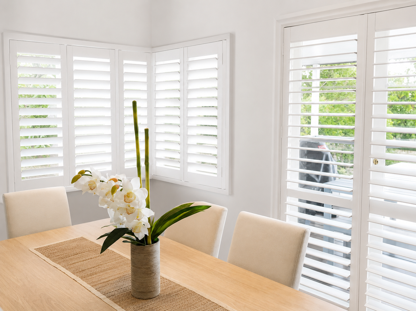 white indoor shutters