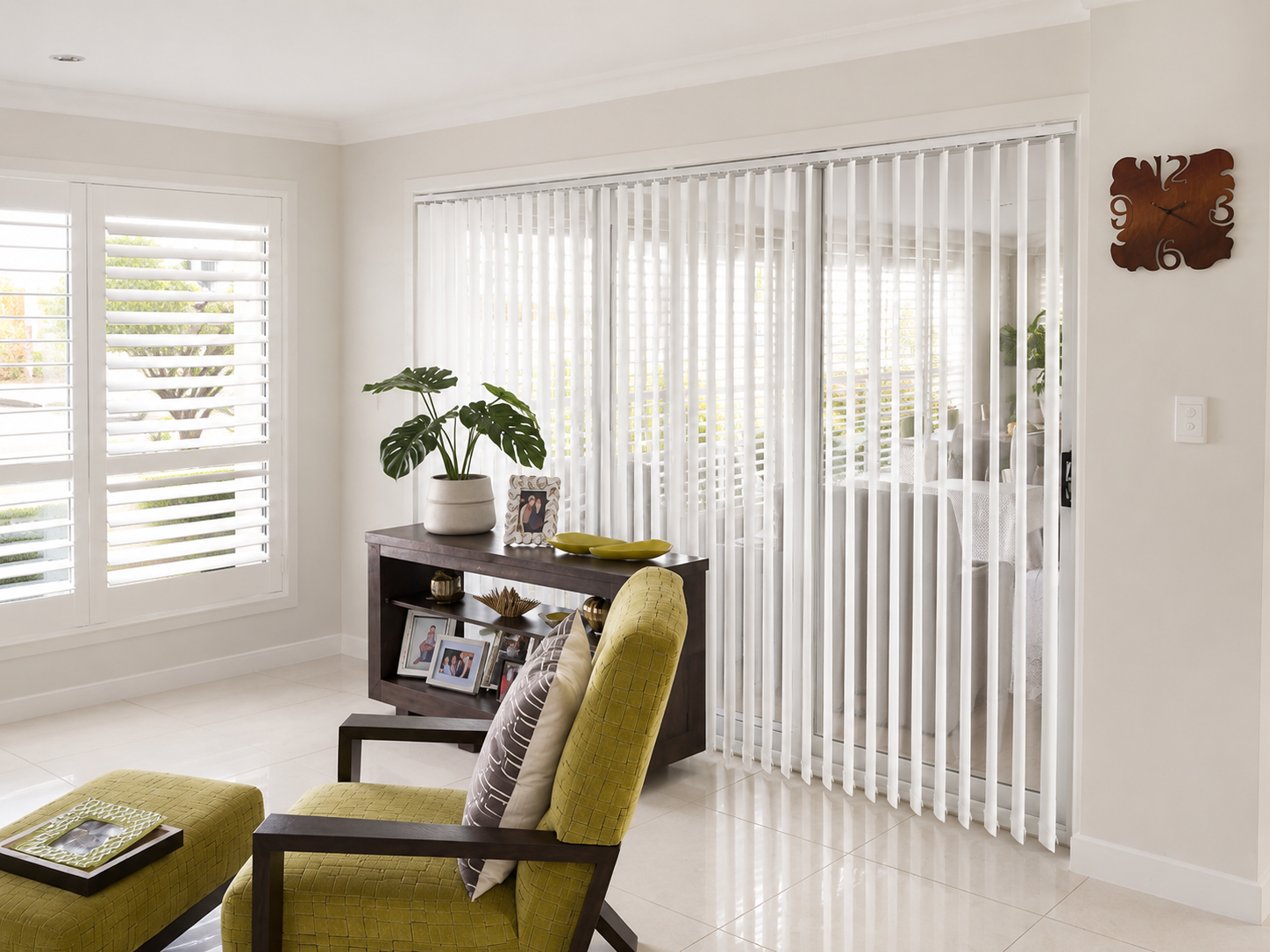 White Veri-shade blind as room divide