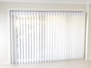 white Veri shade in lounge tiled floor 
